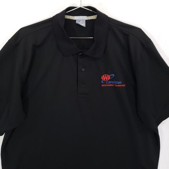 AAA Polo Mens Extra Large Black Carolinas Information Technology Golf Pullover - Picture 2 of 9